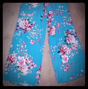 COPY - 💗 Forever 21 Wide Leg Pants Teal Floral Me